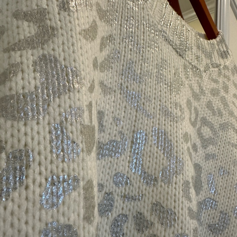 Last Week of Closet! Shiny Silver Leopard Print Sweater